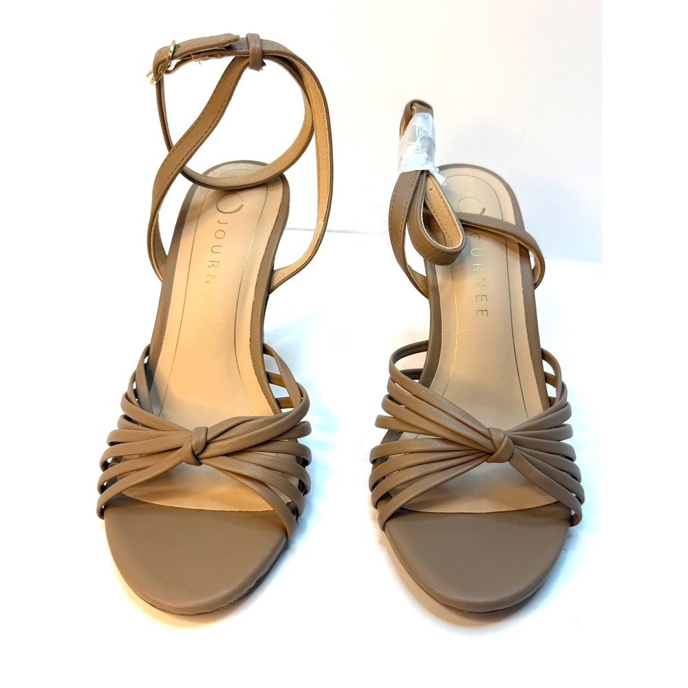 Journee Collection Women Vanita Stiletto Strappy Dress Sandals Taupe Size 6M NWT